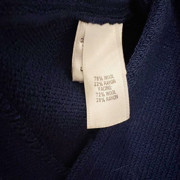 St. John Knits Caviar Santana Knit Blazer Navy Blue Size M Made in USA - Picture 6 of 8